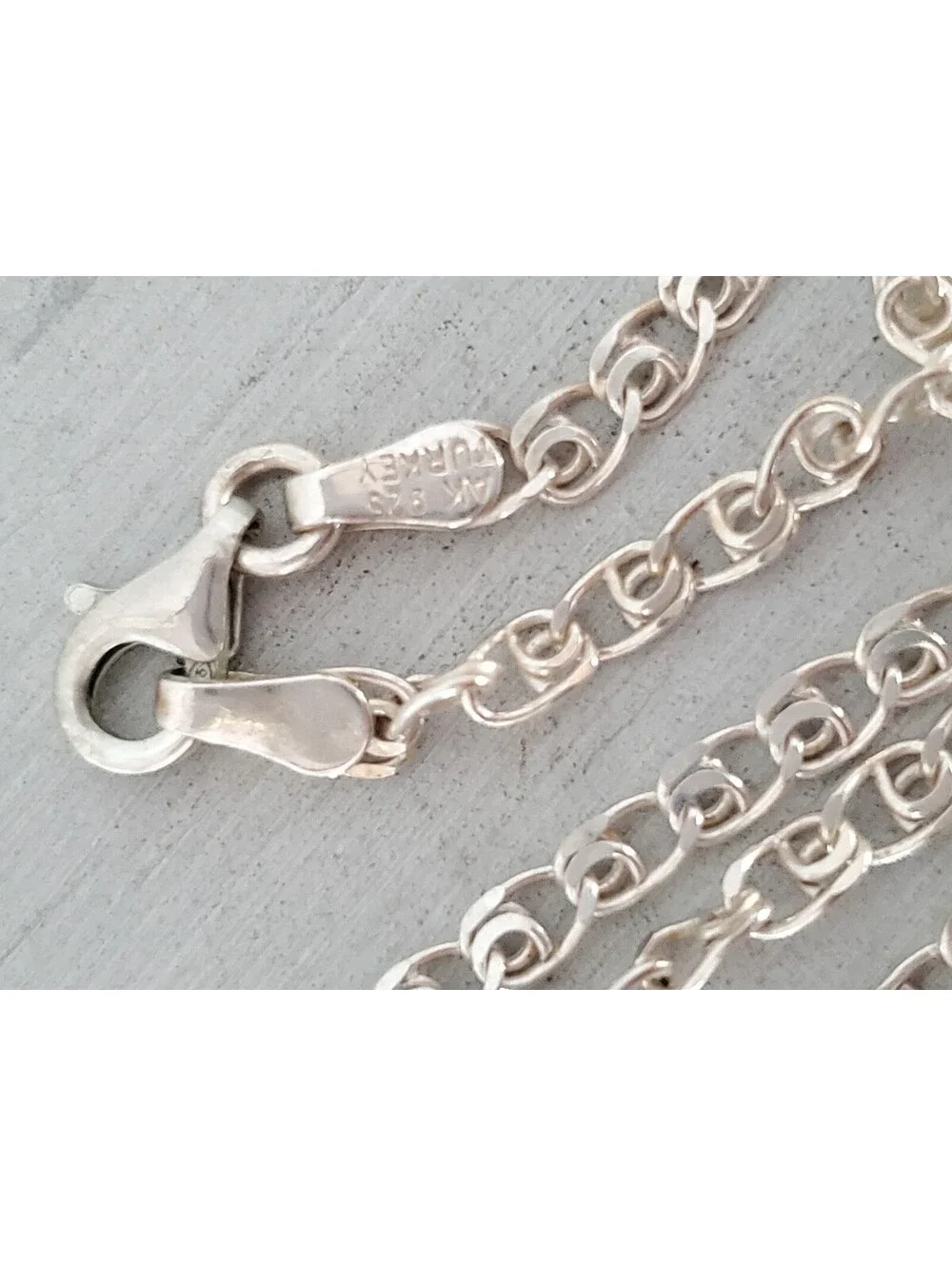 Vintage Sterling Silver Abalone Shell Scroll Pendant with Chain Necklace